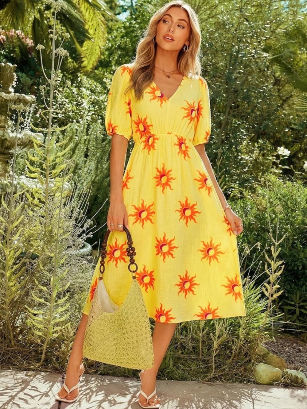 NWT Dokotoo Women's Summer Short Sleeve V Neck Casual Boho Dress